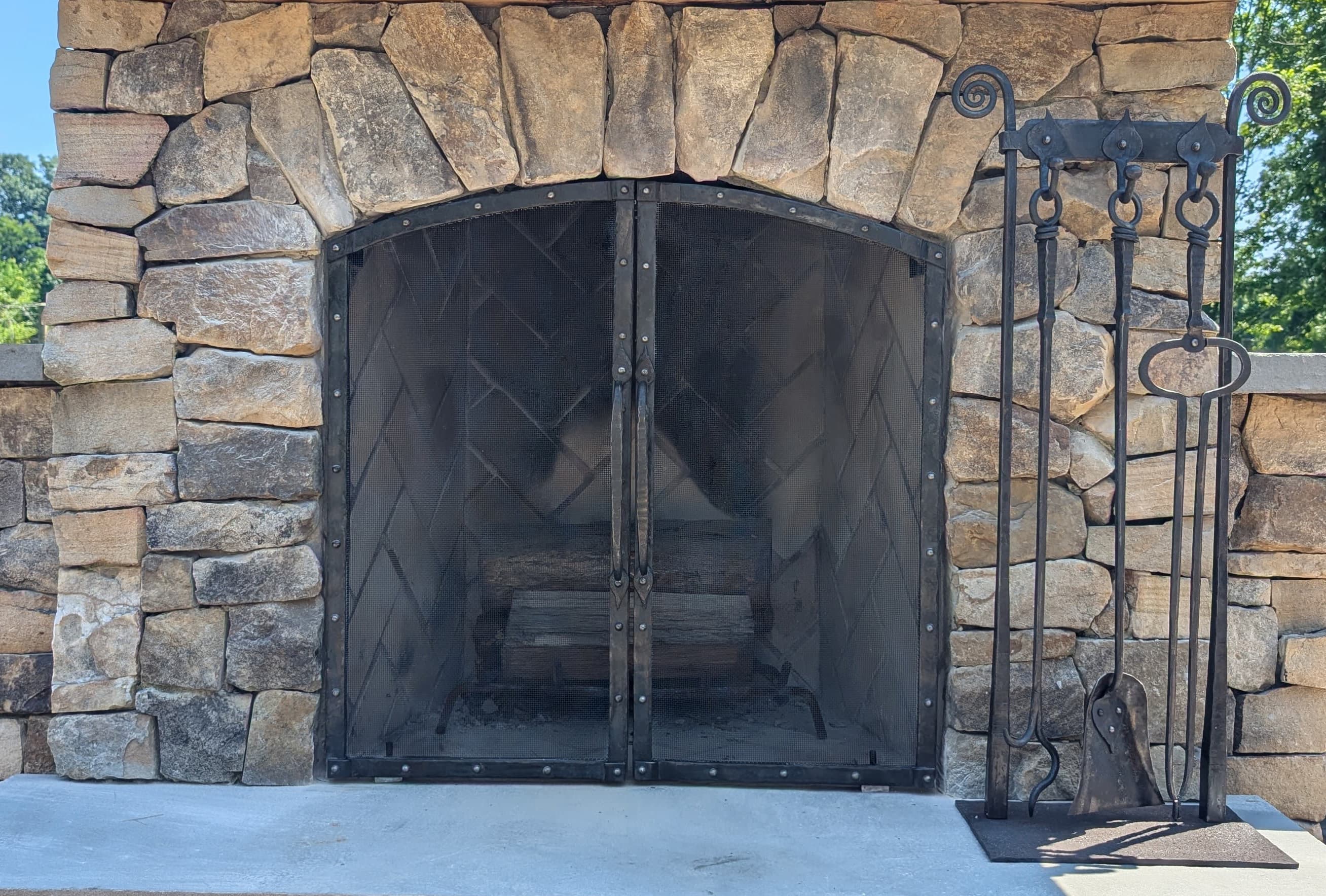 Fire Screen and Tools